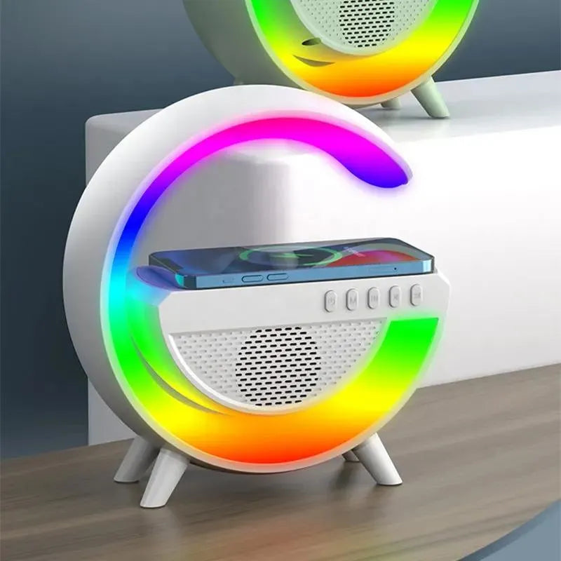 G Speaker Smart Station Carregador de Indução Magnetico Luminária Caixa De Som E Carregador
