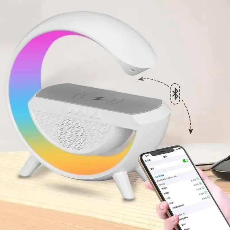 G Speaker Smart Station Carregador de Indução Magnetico Luminária Caixa De Som E Carregador